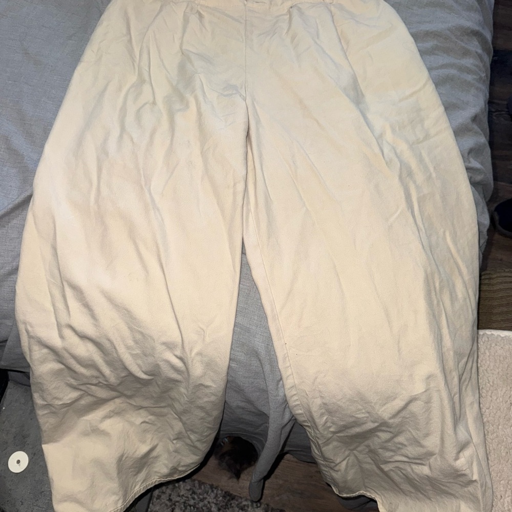 Fashion Nova Cream Chinos Relaxed Fit